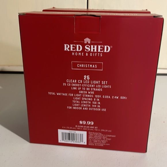 2 Red Shed Christmas Lights Old Fashioned - Picture 2 of 2